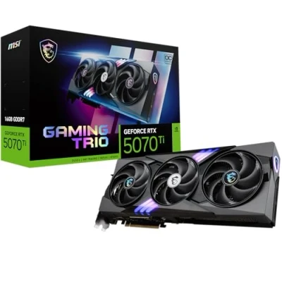 Image de MSI NVIDIA GeForce RTX 5070 Ti 16G Gaming Trio OC Carte Graphique GDDR7 256 Bits, Fréquence Boost jusqu&#039;à 2580 MHz, PCIe Gen 5, DLSS 4, DP 2.1 x 3, HDMI 1