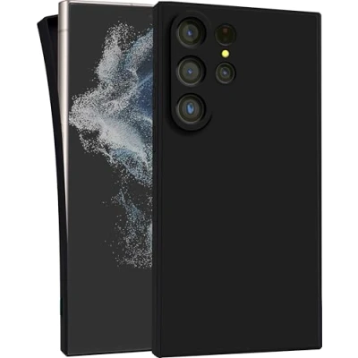 Image de MyGadget Coque pour Samsung Galaxy S24 Ultra Case Silicone Souple &amp; Soft Cover TPU Protection Extra Fine Légère Étui Coloré Anti Choc et Rayures Noir