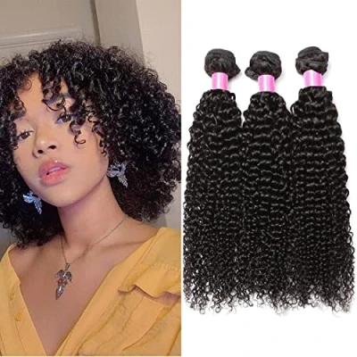 Image de RICHAIR Tissage Bresilien Boucle 10 Pouces(25.40cm),Tissages Cheveux Humain Lot 3 Pieces,Meches Bresiliennes Naturel Noir 50g/pc(total 150g)