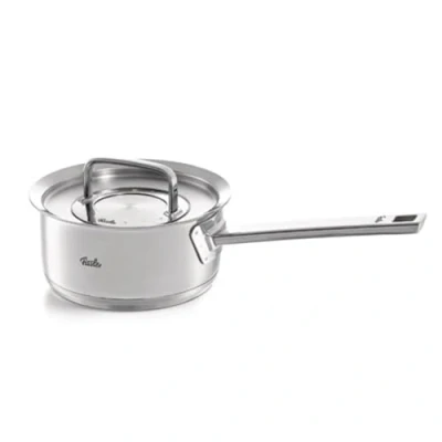Image de Fissler Original Profi Collection Casserole à Queue en Acier Inoxydable (Ø 16 cm, 1,4 l) Petite lait avec Couvercle Métallique, Graduation Intérieure Compatible Induction