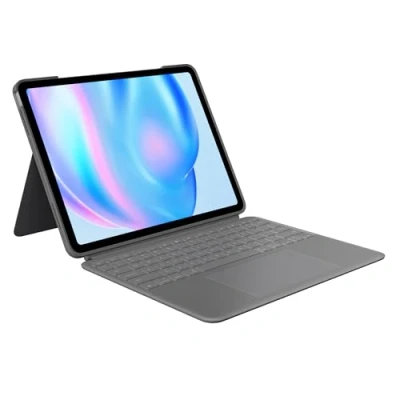 Image de Logitech Combo Touch iPad Air 13 Pouces (M2)(2024) Keyboard Case Clavier rétroéclairé détachable avec béquille, Confort de