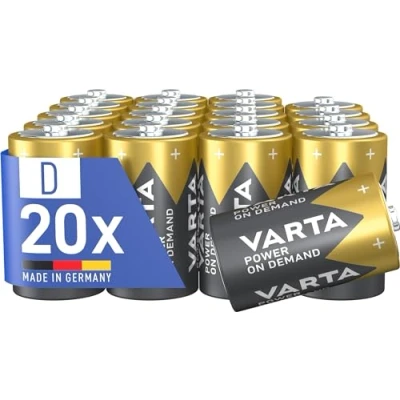 Image de VARTA Piles D Mono, lot de 20, Power on Demand, Alcalines, pack stockage, intelligentes, flexibles, puissantes, pour accessoires informatiques Made in Germany