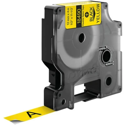 Image de Dymo 18490 (S0718080) (12 mm) Noir sur jaune Ruban