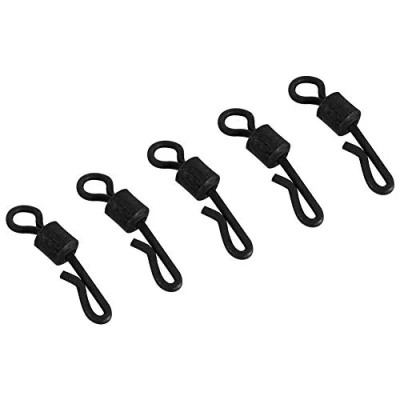 Image de 25pcs Terminal de pêche en Acier Inoxydable Forme Q émerillons à Changement Rapide pour la mer Eau Douce (Noir)