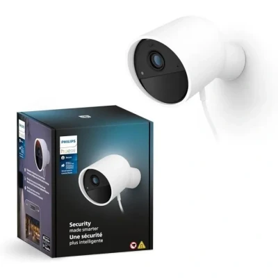 Image de Philips Hue Secure, Caméra HD 1080P filaire, utilisation intérieure ou extérieure, contrôle avec une seule application, Blanc