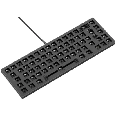 Image de Glorious Gaming GMMK 2 Compact (65%) Barebones (cadre uniquement) Cadre de clavier jeu mécanique, taille compacte (65%), aluminium, personnalisable, RGB, Disposition international / ISO Noir