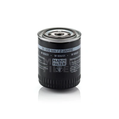 Image de MANN FILTER W 930/21 Filtre à huile 3/4 16 UNF avec un clapet de non retour vissé AUDI: A4 B6 Avant, 80 B4 Berline, B6/B7 Cabriolet