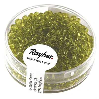 Image de Rayher 1405711 rocailles, 2,6 mm ø, transparent, boîte 17 g, est à dire Vert