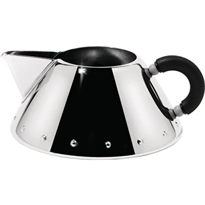 Image de Alessi 9096 B Crémier en Acier Inoxydable 18/10 Brillant avec Poignée Pa, Noir