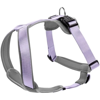 Image de HUNTER Harnais pour Chien en néoprène, Couleur : Lavande/Gris, Nylon résistant, rembourré néoprène Souple, matériau réfléchissant 3M Scotchlite réfléchissant, Facile d&#039;entretien, Confortable,