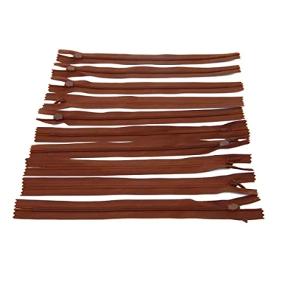Image de ACCESSOIRES LEDUC Trimz Invisible Zip RVNAVN3 Fermeture éclair, Nylon, Marron, 22 cm, Set de 10 Pièces
