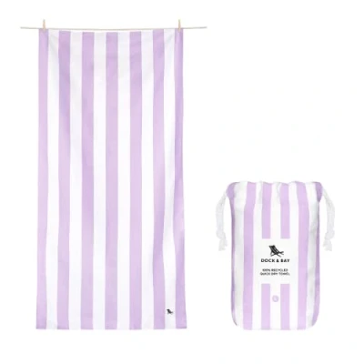 Image de Dock &amp; Bay Serviette de plage Séchage rapide, sans sable Compacte, Légère 100% Recyclée Contient un sac Cabana Light Lombok Lilac, Extra Large (200x90cm, 78x35&quot;)