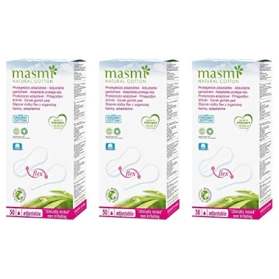 Image de 3 X 24 Masmi Coton Bio Flex unités (adaptable pour Slip, Bikini, string, tanga, string) Certifié hypoallergénique, biodégradable, Parfum, chlore et Dioxine gratuit