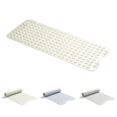 Image de Good Nite Long Tapis de Bain antidérapant Extra Large avec ventouses pour Un sûr, Anti moisissure, Lavable en Machine, Dos Caoutchouc épais Doux, 101 x 40 cm, Beige