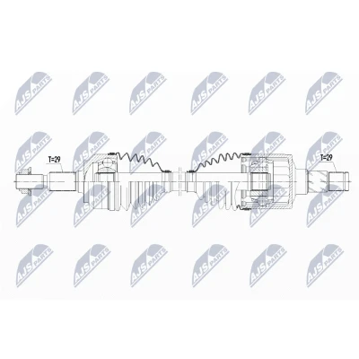 Image de NTY NPW CH 068 Arbre de transmission Essieu avant gauche 654 Boîte automatique JEEP: GRAND CHEROKEE 3, Commander