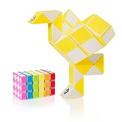 Image de CUBIDI® Magic Snake Cube Jouet de Poche pour Les Enfants 4 à 8 Ans Cadeau Anniversaire invites élèves 36 Blocs 2,3 mm x 1,8 Bleu