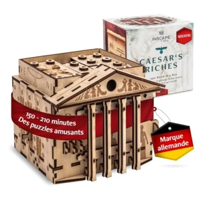 Image de INSCAPE Caesar&#039;s Riches puzzle Box Escape Room in A pour adultes Cluebox Puzzles d&#039;esprit Boîtes à avec compartiments cachés Boîte