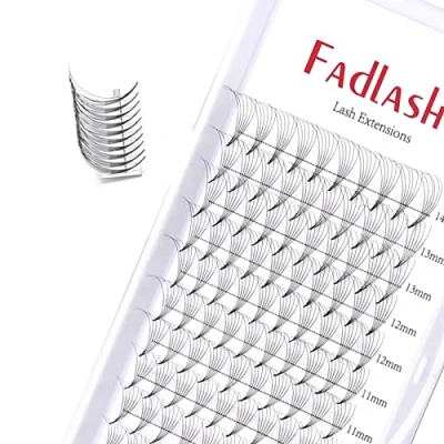 Image de Volume Russe C curl 6D 0.07mm 8 14mm Extensions de Cils Naturel Longs Individuels Professionnels Grappes Naturelles Flare Sans Noeud (C 0.07mm, 14mm)