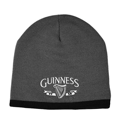 Image de Guinness Chapeau en Tricot Harpe Anthracite/Noir Taille Unique, Anthracite/Noir, Unique