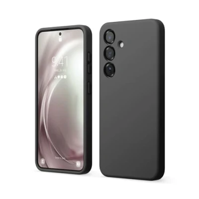 Image de elago Coque Silicone Liquide Compatible avec Samsung Galaxy S25, Protection Complète, Antichoc, Slim, Doublure Douce en Microfibre Anti Rayures, 6,2 Pouces (Noir)