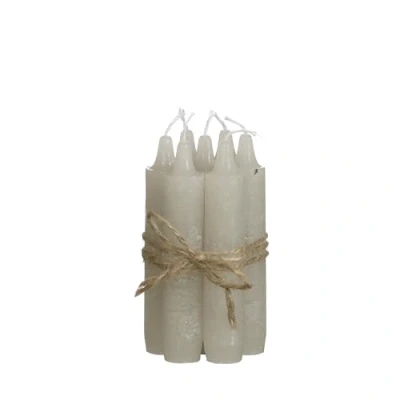 Image de ensemble de bougies Comforder confortable (7 pièces), bâton 11 cm gris clair, table d&#039;une seule couleur, durée combustion plus 4 heures