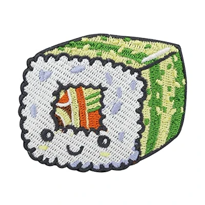 Image de Finally Home Patch thermocollant Kawaii Sushi vert Patchs alimentaires asiatiques, écussons à repasser,
