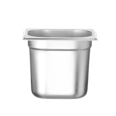 Image de HENDI Bac Gastronorme, GN 1/6, résistance thermique 40 C à 300 C, utilisable dans des fours convection, réfrigérateurs, bain maries, chafing dishes, 2.4L, 176x162x(H)150mm, inox