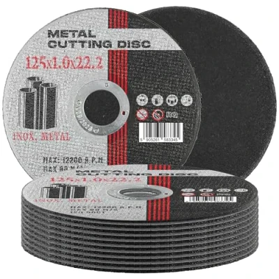 Image de 10x Disque à Tronçonner Métal 125mm x 22,2 1,0 mm Coupe Acier INOX Fer Disques Découper Tronçonnage Accessoires Meuleuse Angulaire d&#039;Angle