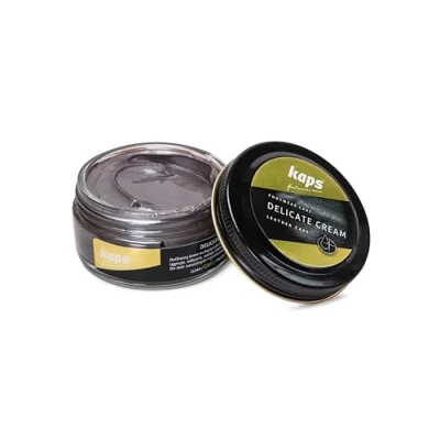 Image de Kaps Crème Délicate De Cirage Cuir Naturel Et Synthé Soin Chaussures Professionnel Intensif Du Nourrissant Pot Verre 50ml Plusieurs Couleurs (402 Argent Antique)
