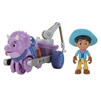 Image de Giochi Preziosi Dino Ranch Miguel &amp; Tango, Véhicule avec Dinosaure et Personnage Hauteur Environ 7.5 cm, comme vu à la télévision, pour Enfants partir de 3 Ans, DNA03300