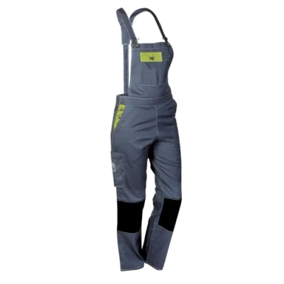 Image de Fashion Sécurité Salopette de Travail Femme Gris et Citron Résistante, Confortable Tendance Bricolage Jardinage