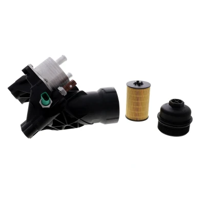 Image de VEMO V15 60 6101 Radiateur d&#039;Huile avec boîtier de filtre à huile, joint d&#039;étanchéite pressostat, couvercle AUDI: Q5, A6 C7 Berline