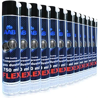 Image de AABCOOLING Compressed Gas Duster Flex 750ml 12 Pièces Bombe Depoussierante avec Un Tube Flexible, d&#039;air Sec, Bouteille Air Comprimé pour Informatique Matériel, Aérosol Dépoussiérant PC