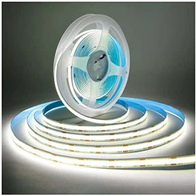 Image de Tesfish Ruban LED, Bande LED COB DC 12V 5M 320 LEDs/M Total 1600 LEDs Lumière Néon Blanc 6000K Lumineuse Super Brillante Souple pour Fête, Comptoir, étagère, Décoration Intérieure