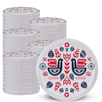 Image de KADAX Couvercle à vis fi82 mm x 50st, twist off Ensemble en métal, de rechange pour bocaux, avec 6 crans d&#039;encliquetage bocaux droits et conserve