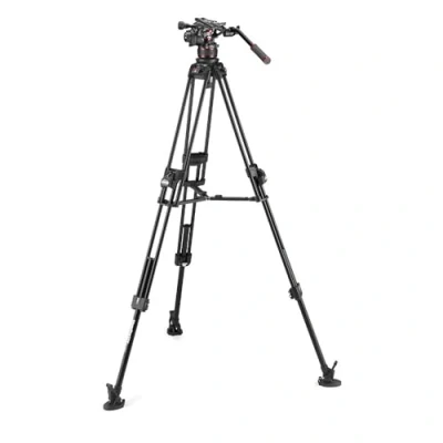 Image de Manfrotto Rotule Vidéo Fluide 612 Trépied Ultraléger Flexible Rapide 645 Double Tube Alu Kit Professionnel Appareil Photo Reflex, Numérique, Vlogging Charge ADM.18kg
