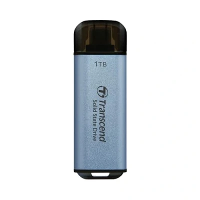 Image de Transcend SSD Portable ESD300C 1TB USB Type C 10 Gbit/s PS4/PS5 Compatible, Bleu TS1TESD300C