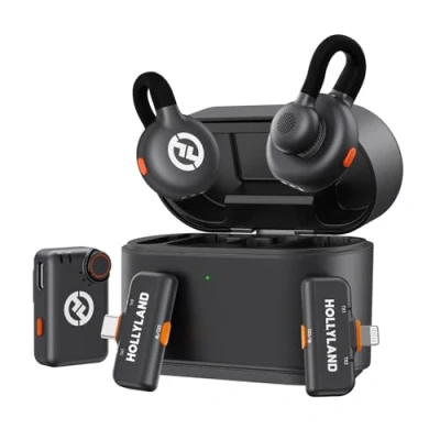 Image de Hollyland Lark M2S Micro Cravate sans Fil pour Caméra, iPhone, Android, 300 m Portée, Clip en Titane, ENC, 30H Durée, Lavalier Livestreaming Vlog (2TX+3RX)