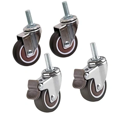 Image de Jolan roulettes Pivotantes avec Freins,roulettes De Meuble,M6/M8,Petites Transport,roulettes en Caoutchouc,Silencieuses,Rotation 360,4 Pcs,2 Brakes+2 no Brakes,50mm
