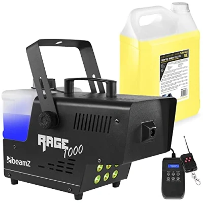 Image de BeamZ RAGE1000LED Machine à Fumée avec 5 Litres de Liquide Idéal pour Animer vos Soirées