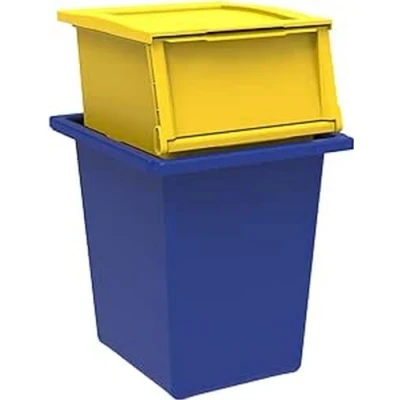 Image de TERRY Ensemble de 2 bacs recyclage des déchets Ecobin 25+30 Couleur : jaune et bleu, matériau polypropylène résistant aux chocs, capacité 25 L + 30