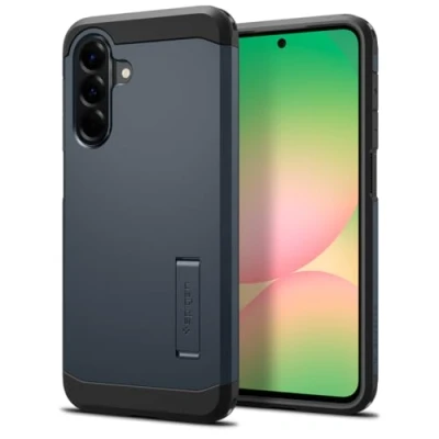 Image de Spigen Tough Armor Coque [Support Solide] Compatible avec Samsung Galaxy A56 5G Ardoise Métallisée
