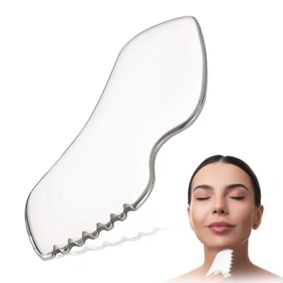 Image de 1 pièce Gua Sha en acier inoxydable, Body Sha, pierre grattoir pour le visage Outil de beauté Outils