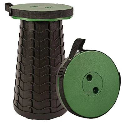 Image de MKBK Tabouret télescopique réglable pour le camping, la pêche, randonnée, léger et robuste (vert)