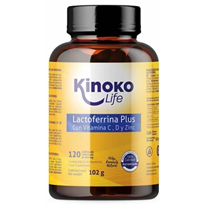 Image de LactoFerrine Plus 120 Gélules Végétales avec 500 mg de Vitamine C D 2000 UI Citrate zinc Soutient un système immunitaire Sain Sans Stéarate Magnésium Non OGM