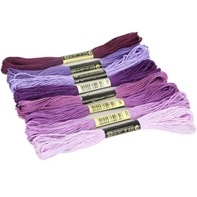 Image de shyymaoyi Fil De Point Croix, 8 Fils Broderie Coton, Brin Couture Artisanal Bricolage Violet