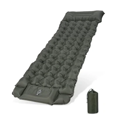 Image de Zhufas Matelas Camping Autogonflant, Ultraléger De Gonflable avec Pompe à Pied, Pliable,Résistant l&#039;eau Tapis Couchage, Randonnée,pour Trekking,Voyage,Plage