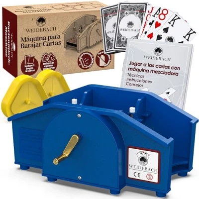 Image de Weidebach® mélangeur de Cartes Bleues avec manivelle dorée pour Tous Les Jeux Standard, 2 et Rechange, Dispositif mélange