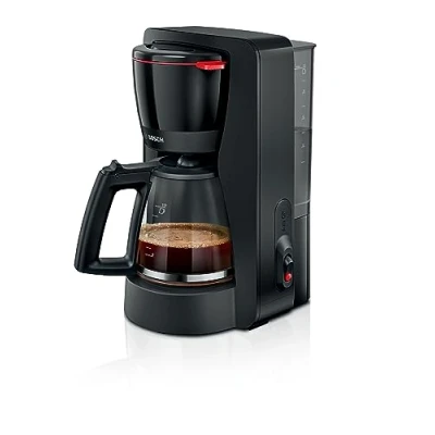 Image de Bosch MyMoment TKA2M113 Machine à café filtre réservoir d&#039;eau amovible arrêt automatique AromaPlus fonction Anti Goutte maintien au chaud détartrage facile Couleur : Noir