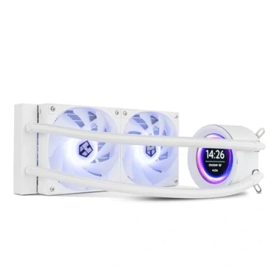 Image de NOX XTREME PRODUCTS X 240 LCD WHITE Refroidissement liquide ARGB avec écran personnalisable, Intel et AMD, 2 ventilateurs